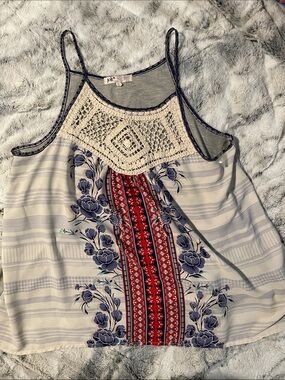 Jolt Tank Top with Blue Floral Americana Tank